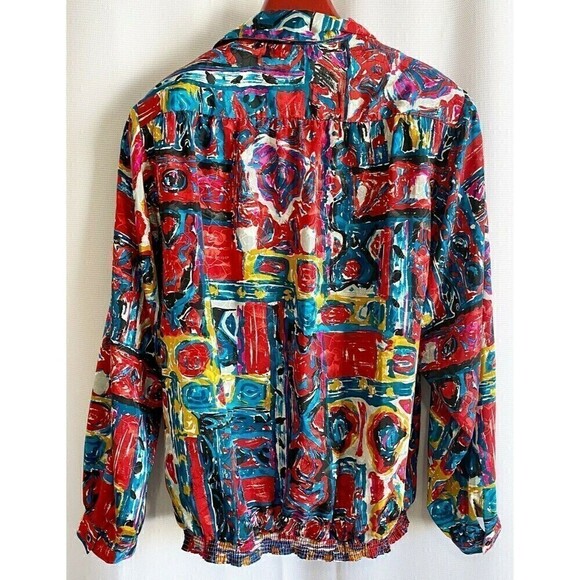 Vintage Womens Rainbow Tunic Popover Top Sz 14 90s Y2K Primary Pride Colorful - Picture 7 of 9